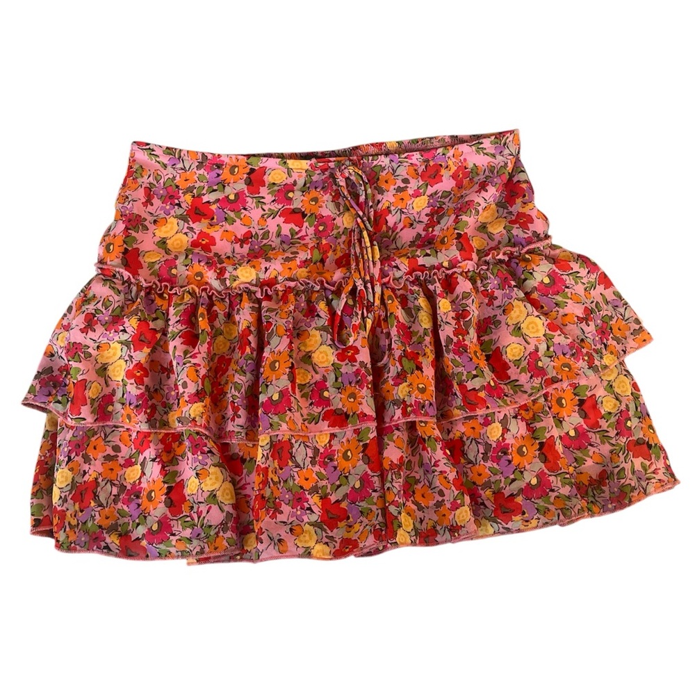 Wild Fable floral mini ruffle skirt (size S)